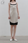 SWAYING/KNIT contrasting color collar vest skirt SW23SS2L02 meters gray PS57
